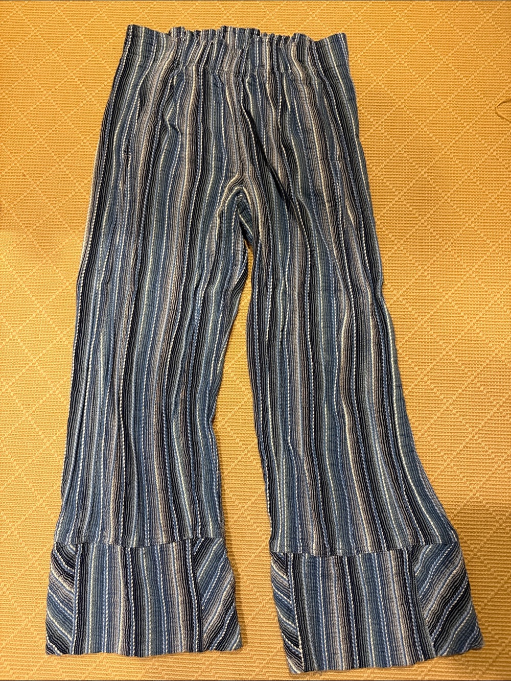 Free People Days End Blue Striped Wide-Leg